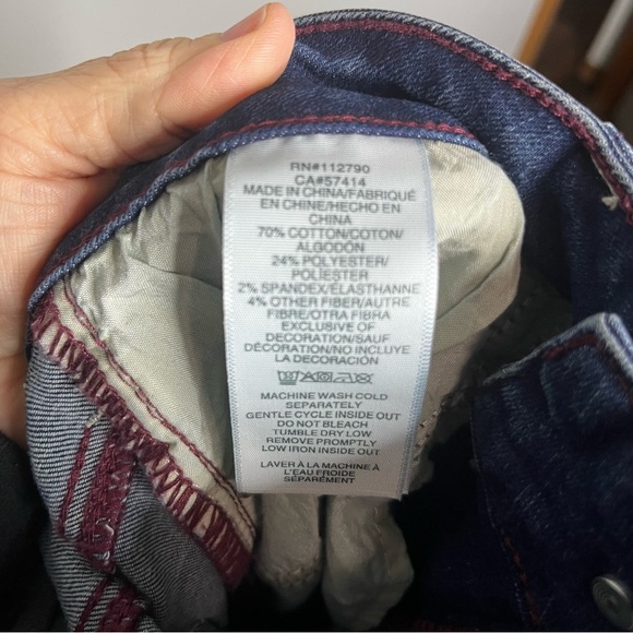 True Religion Jennie Curvy Midrise Super Skinny Women 30 Blue Red Stitch NWT - Picture 9 of 9